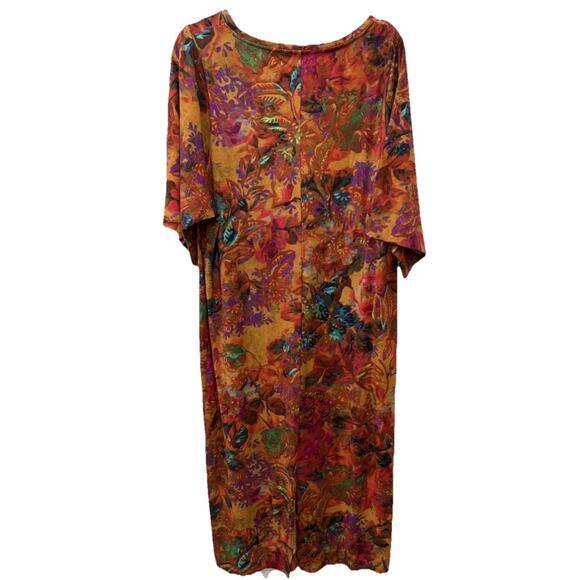 Peruvian Connection Bollywood Dress XL Caftan Maxi Boho Ethnic Print Resort Wear - Picture 2 of 9